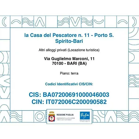 La Casa Del Pescatore N 11 - Porto Di St Spirito *